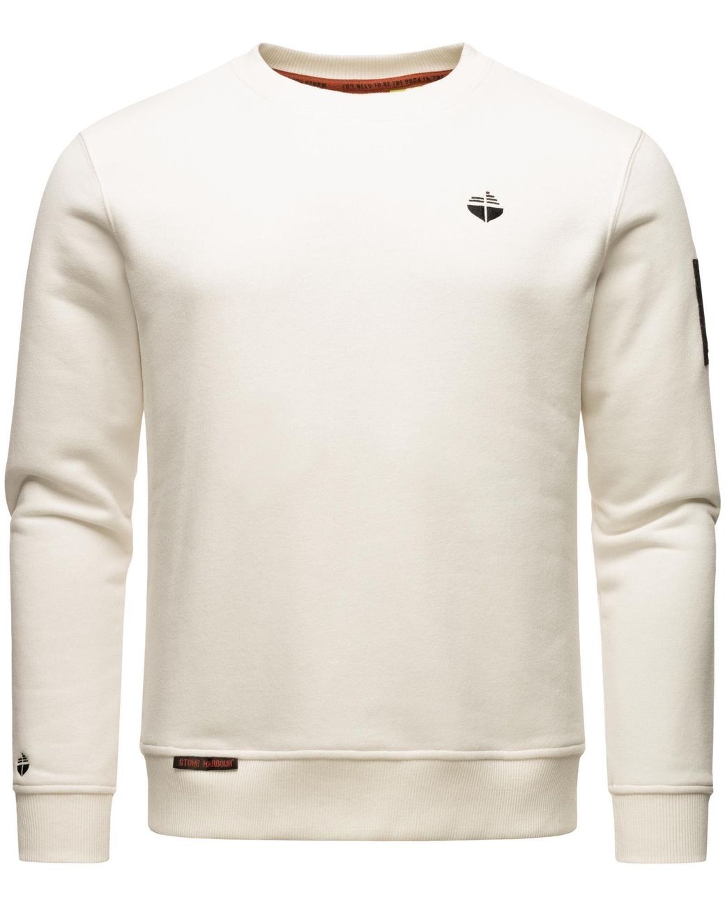 Rundhals-Ausschnitt DE Herren Lyst in mit Sweater HARBOUR stylischer Brock Boo Natur für | Pullover STONE