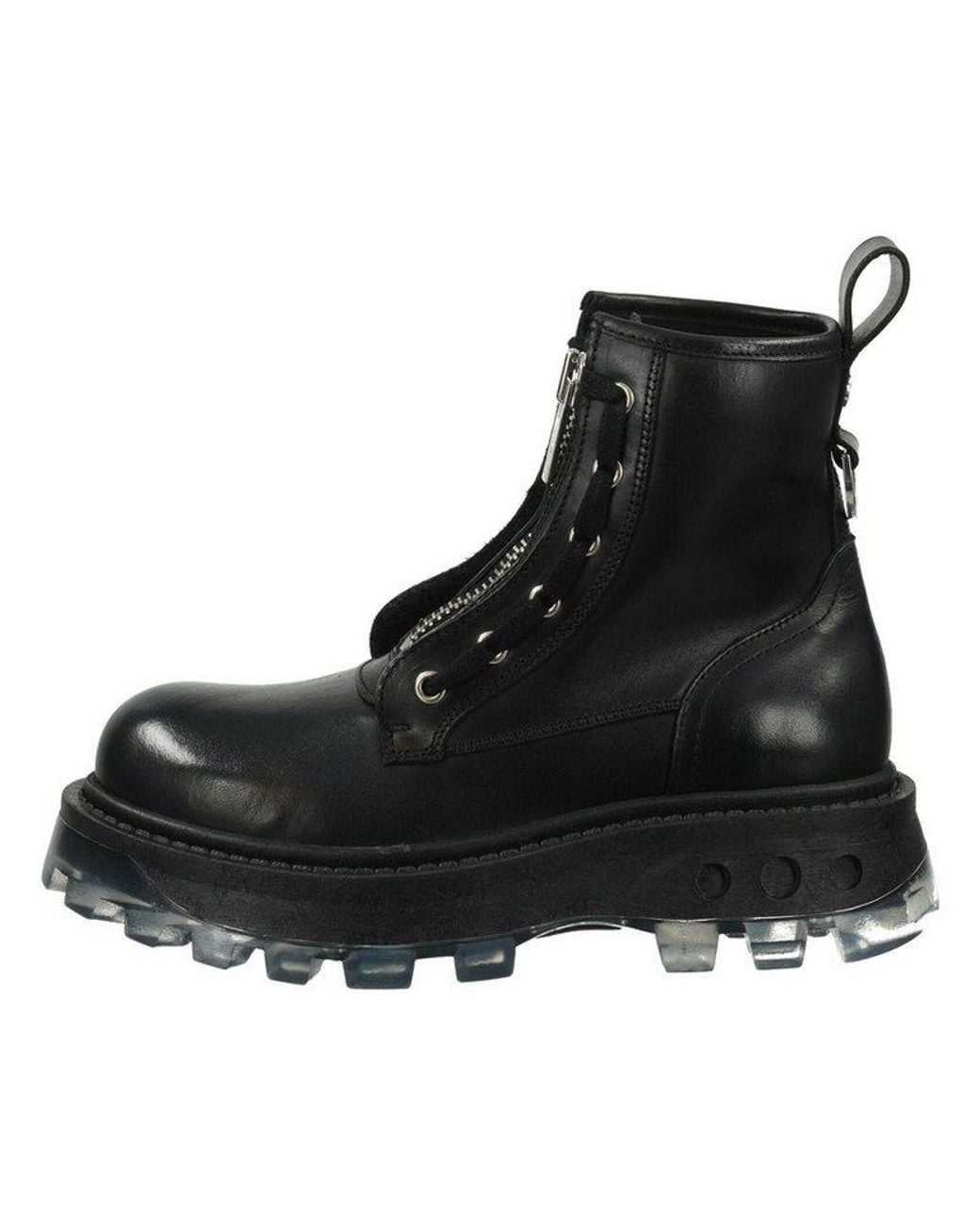 Buffalo Black Stiefelette Leder Schnürstiefelette