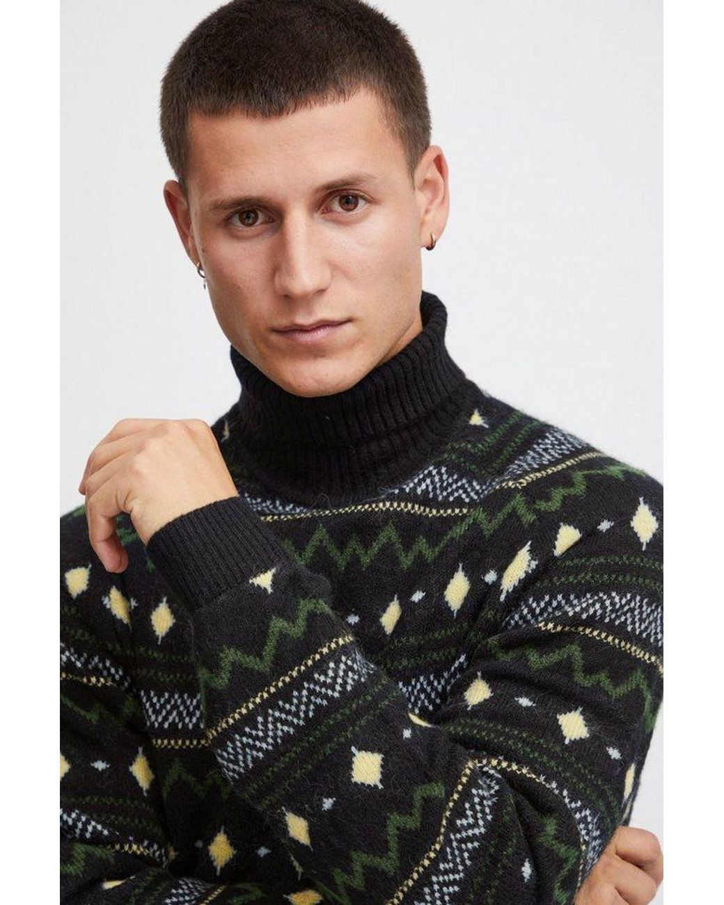 Blend Rollkragenpullover Bhpullover Stilvoller Basic Strickpullover Mit Rollkragen in Black für Herren
