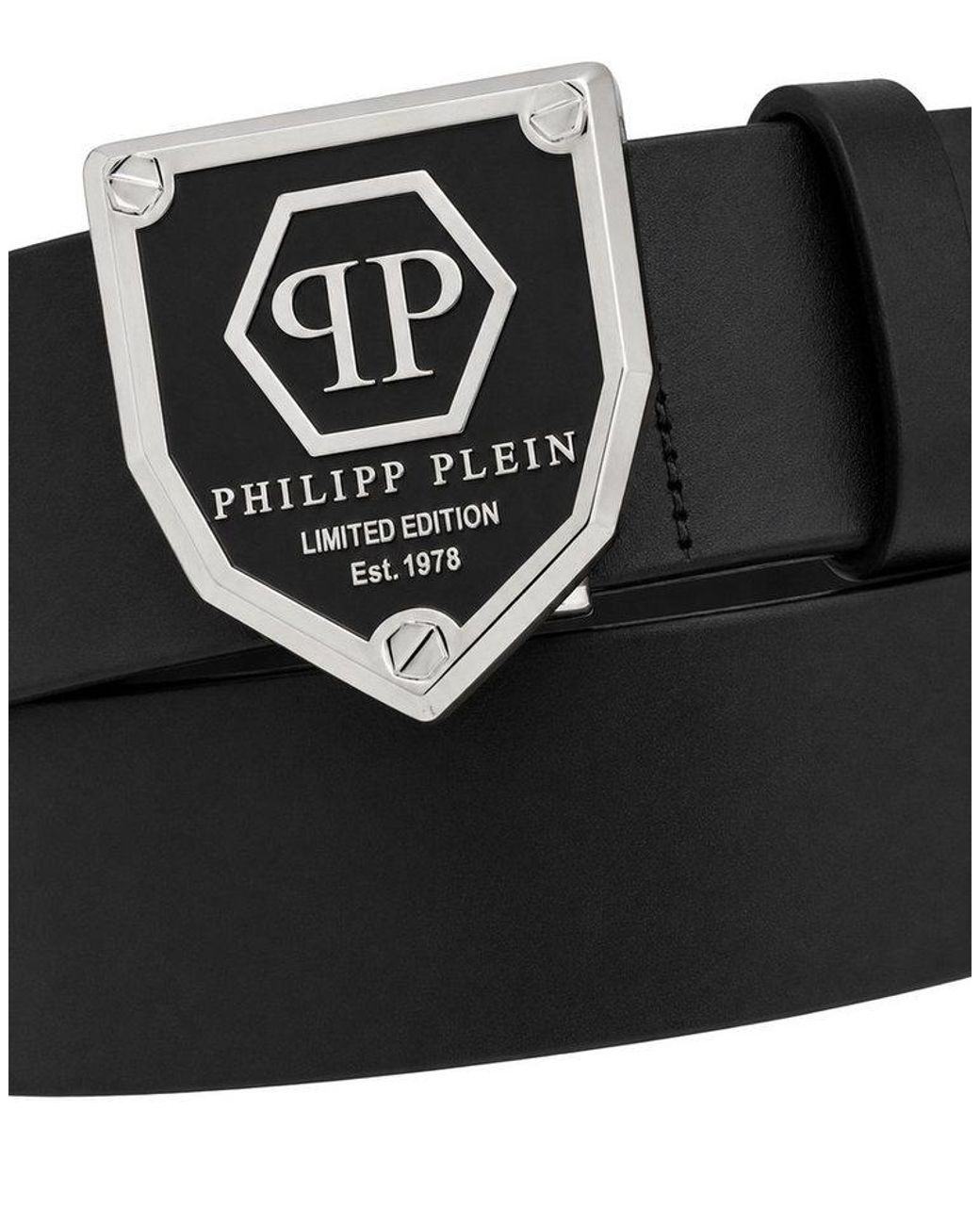 Philipp Plein Ledergürtel Hexagon in Black für Herren