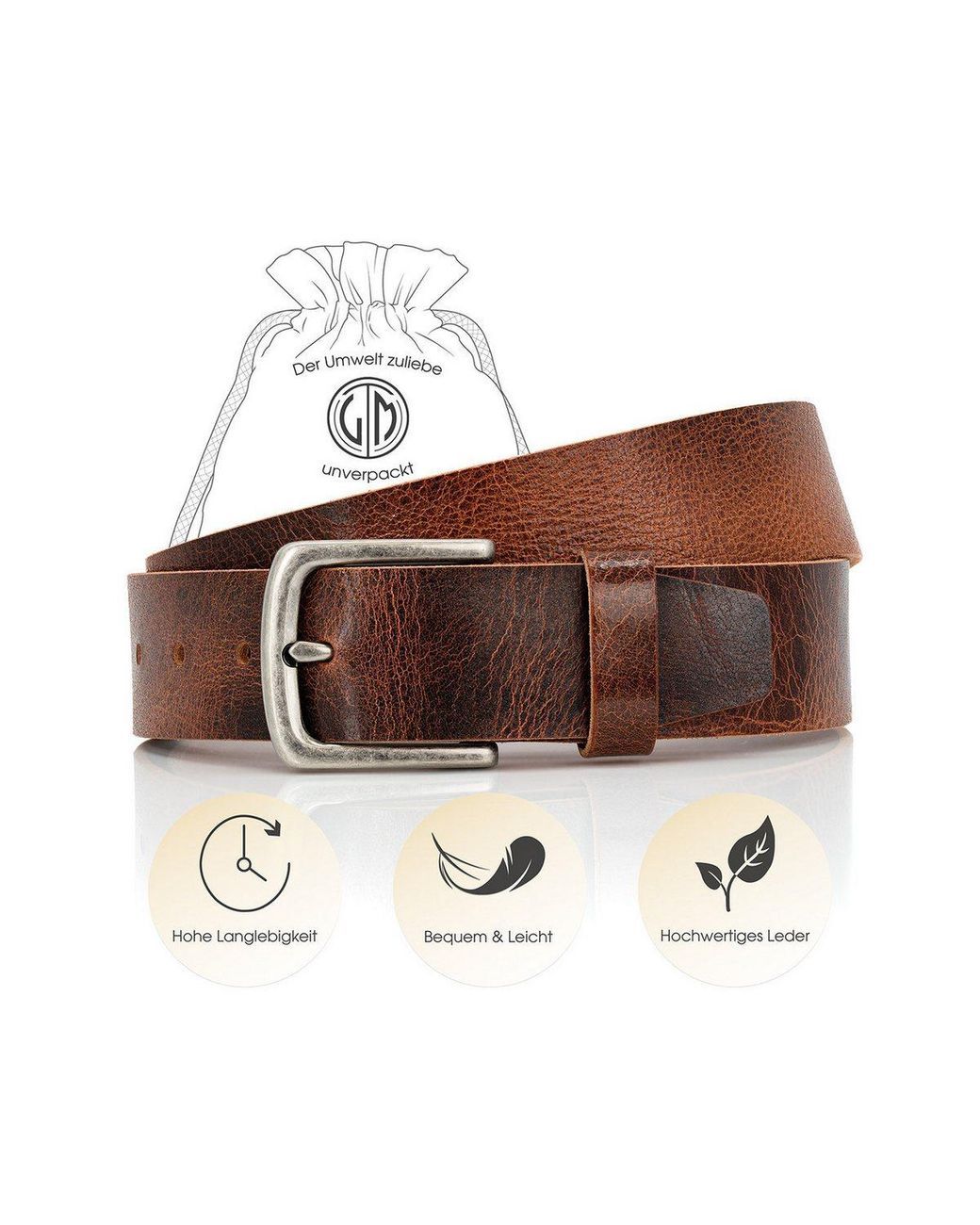 Lindenmann Ledergürtel in Brown für Herren