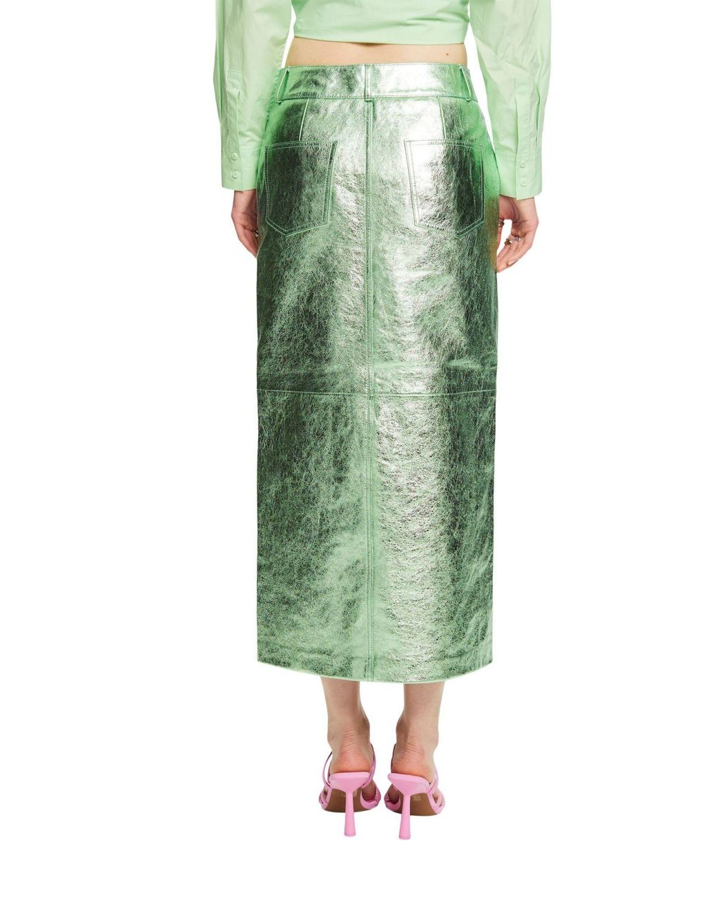 esprit kleid mit lederrock