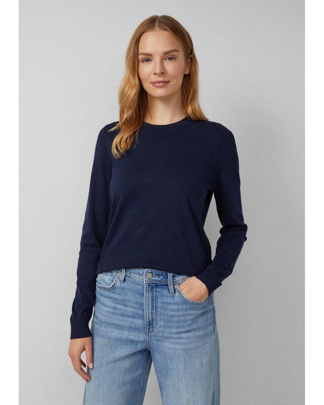 S.oliver Blue Longpullover Strickpullover Strickpullover Aus Viskosemix
