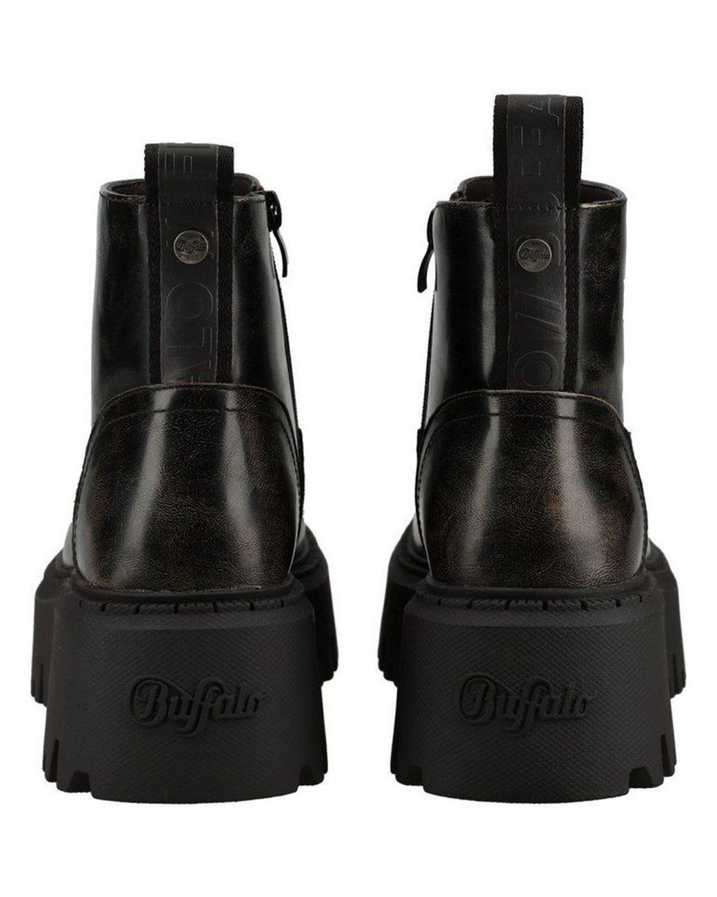 Buffalo Black Stiefelette Lederimitat Stiefelette