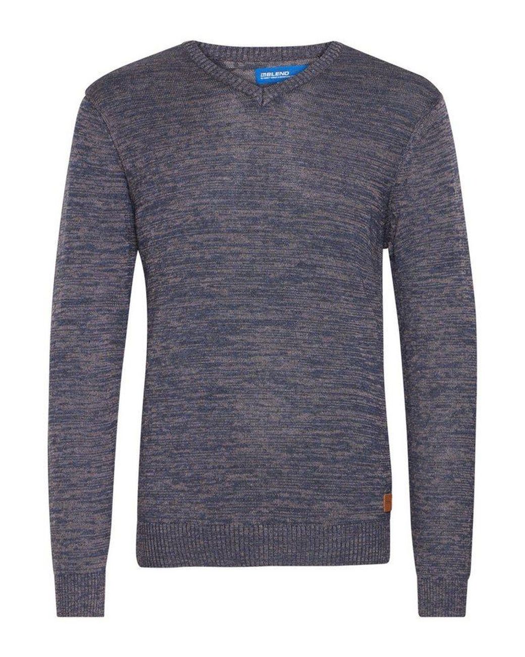 Blend Strickpullover Bhdansel Feinstrickpullover Mit V-Ausschnitt in Blue für Herren