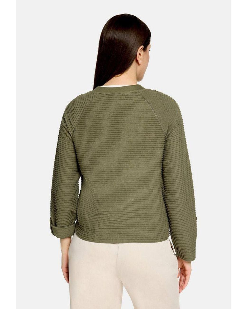 Betty Barclay Natural Sweatjacke Damen Mit Rippenstruktur