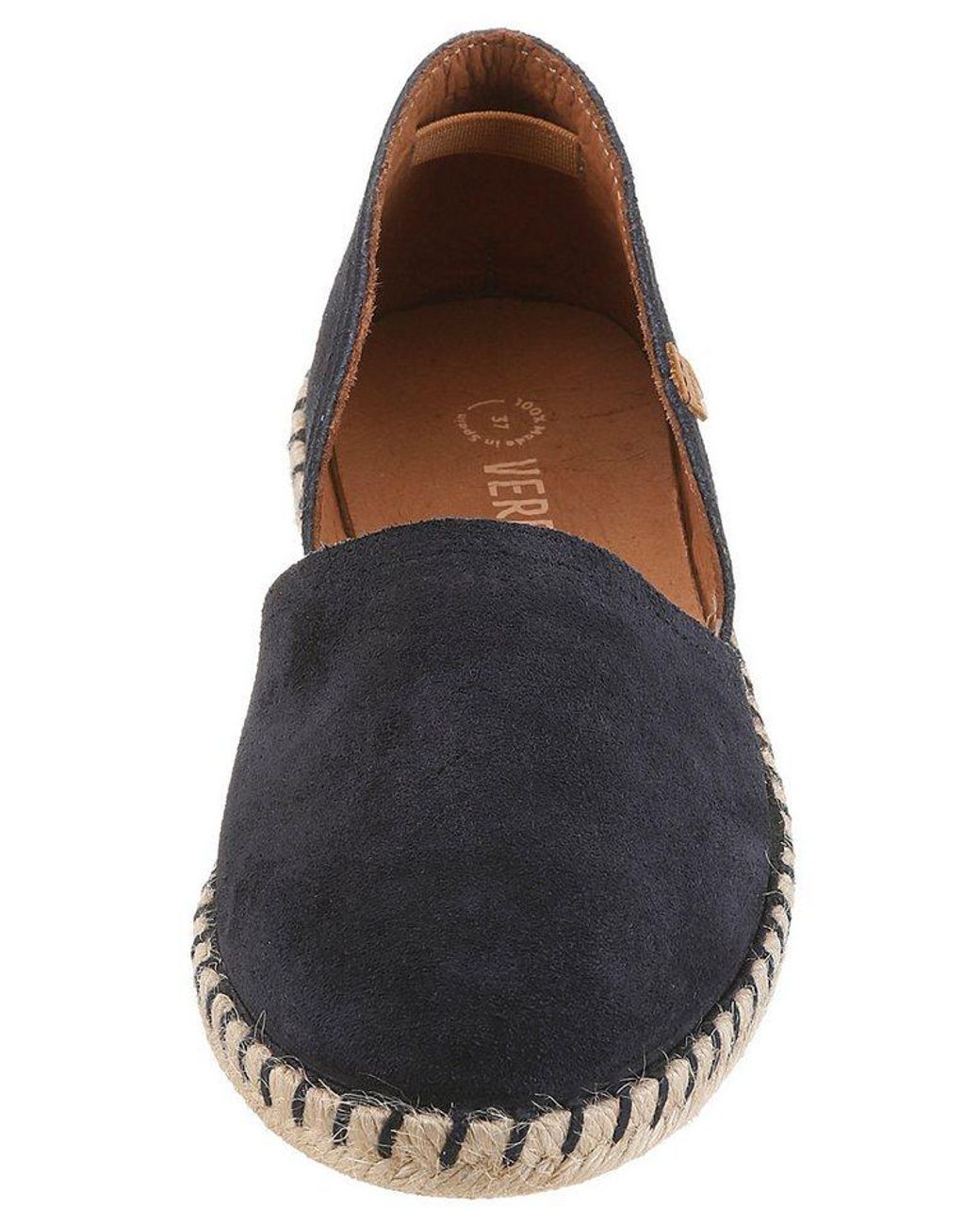 Verbenas Black Espadrille Strandschuh, Sommerschuh, Loafer Aus Veloursleder