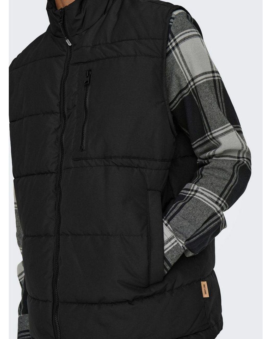 Only & Sons Steppweste Onsjake Quilted Vest Otw in Black für Herren