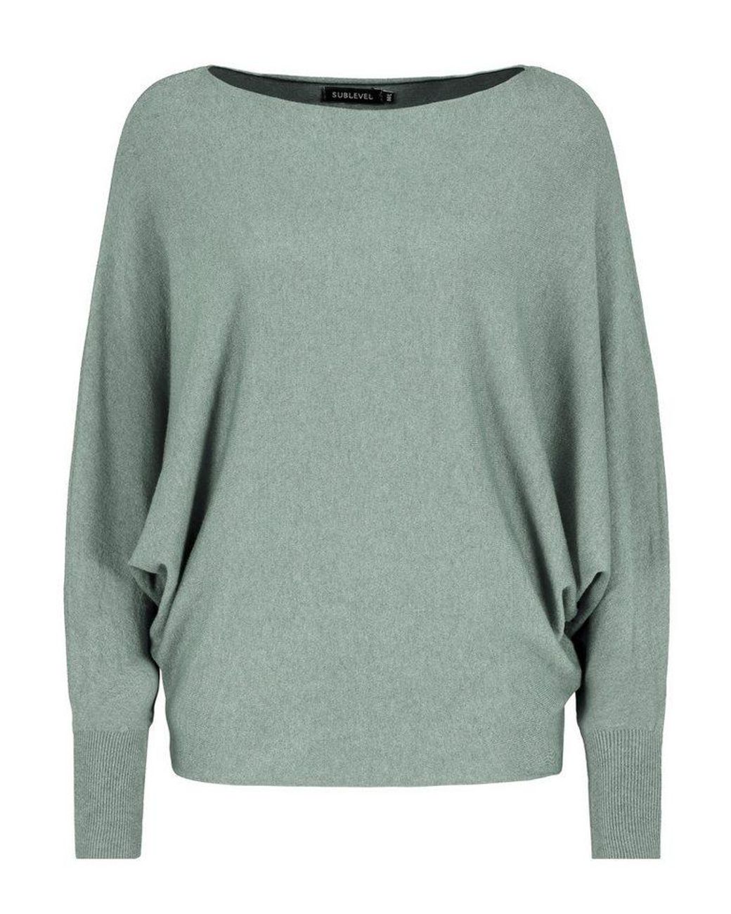 Sublevel Green Strickpullover Strickpullover Fledermaus