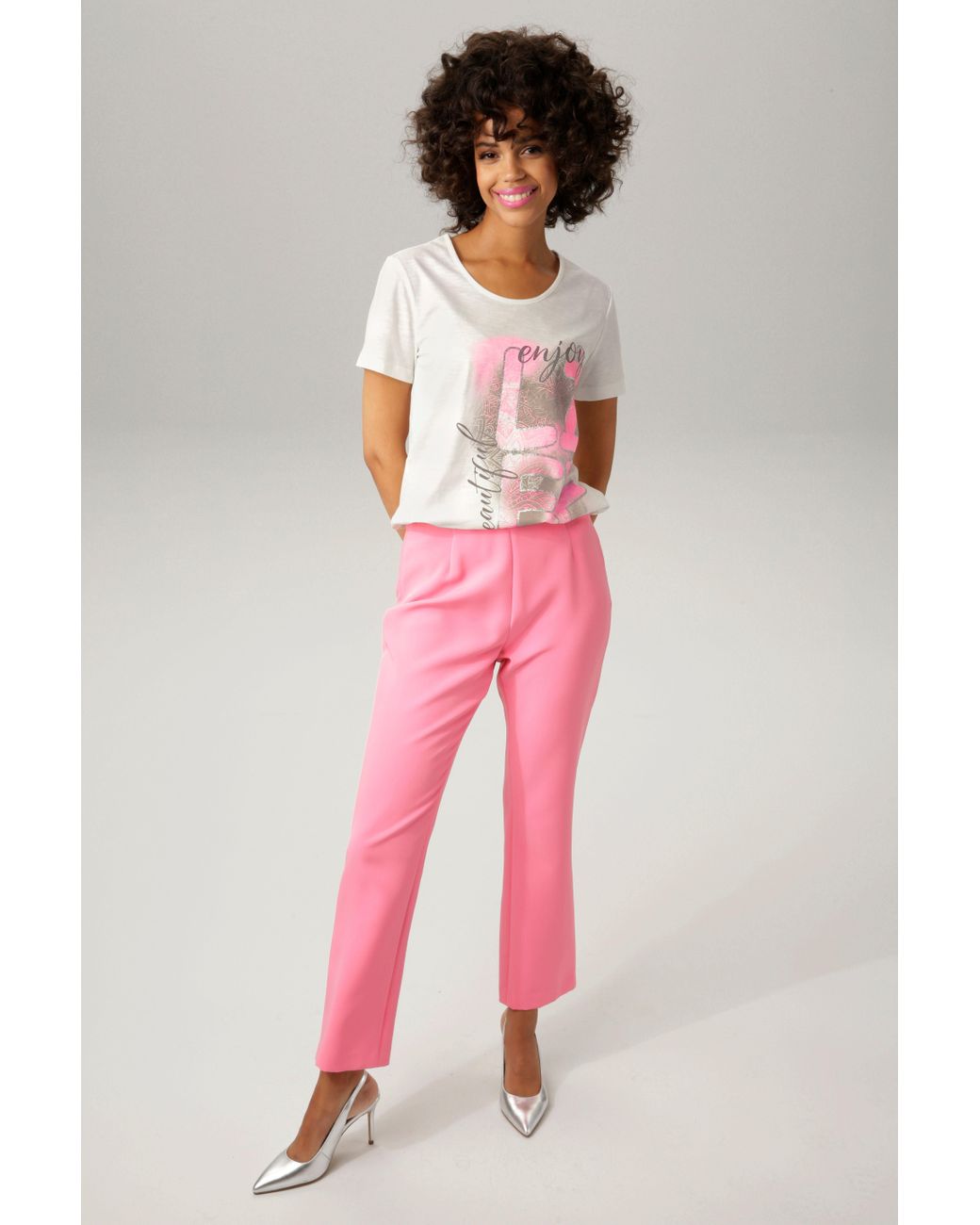 in Aniston topmodischen CASUAL | Farben 2 DE Lyst in Pink Stoffhose