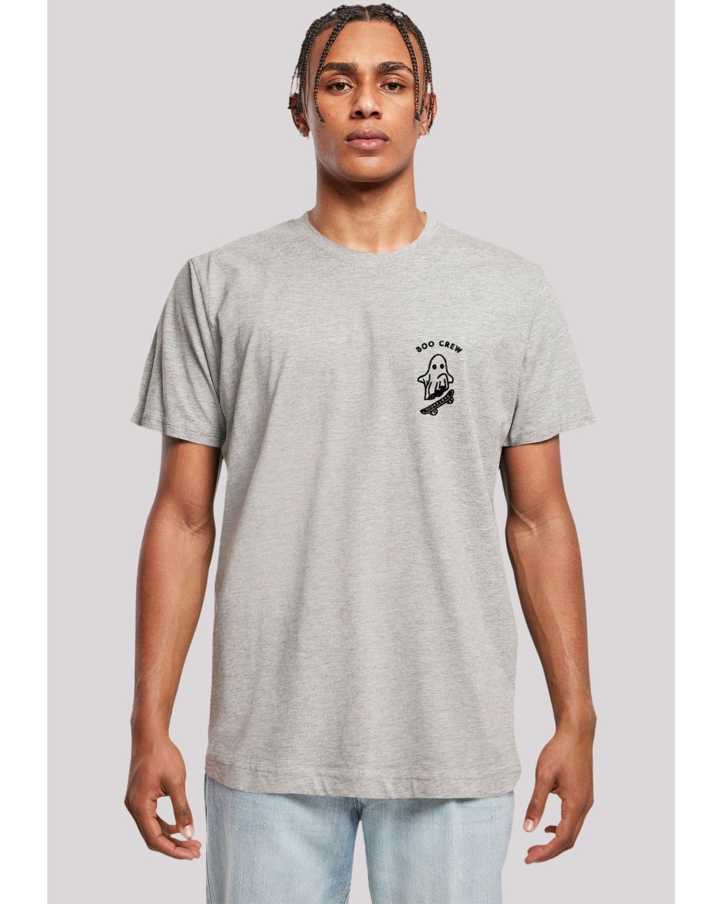 F4NT4STIC T-Shirt Boo Crew Halloween Print in Grau für Herren | Lyst DE