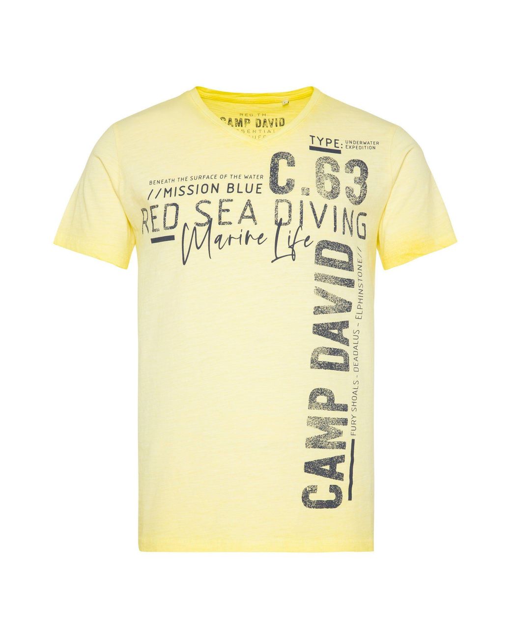 für Lyst DE David V-Shirt Gelb Baumwolle Camp in aus Herren |