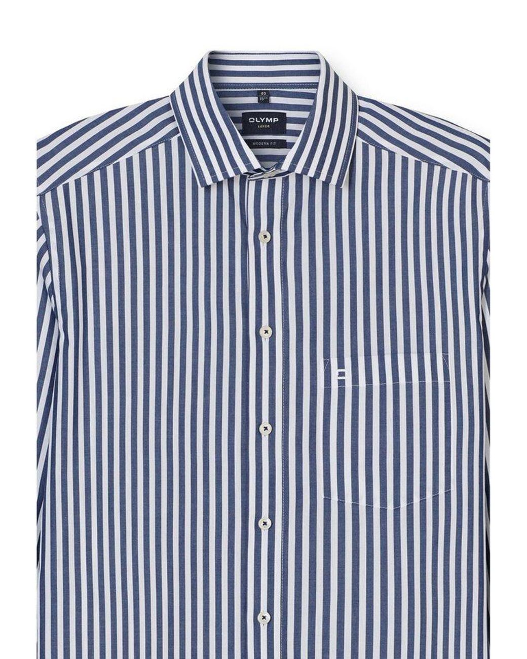 Olymp Langarmhemd _Nos in Blue für Herren