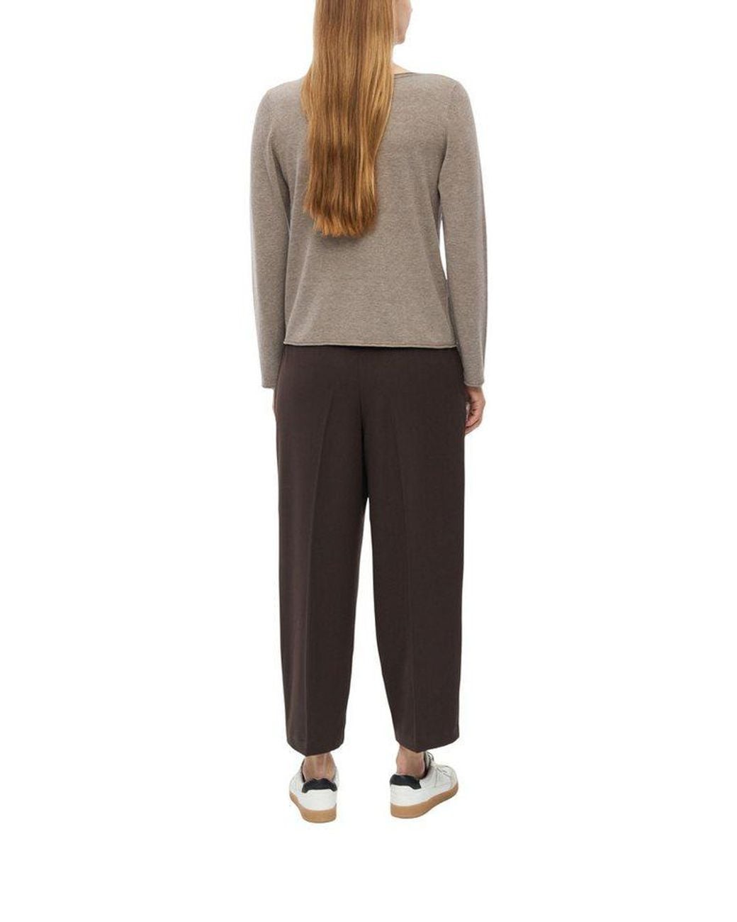 S.oliver Gray Strickpullover Mit U-Boot-Ausschnitt