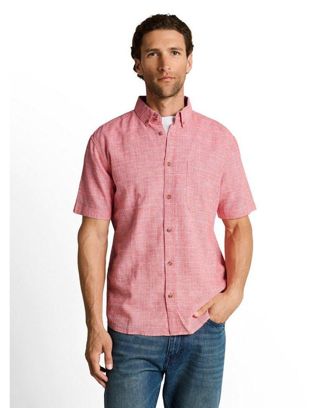 Tom Tailor Kurzarmhemd Mit Button-Down Kragen in Red für Herren