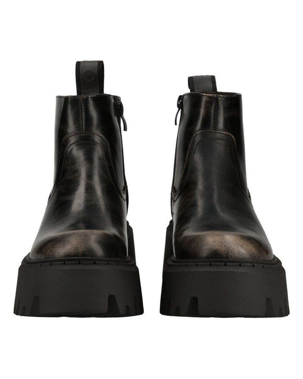 Buffalo Black Stiefelette Lederimitat Stiefelette