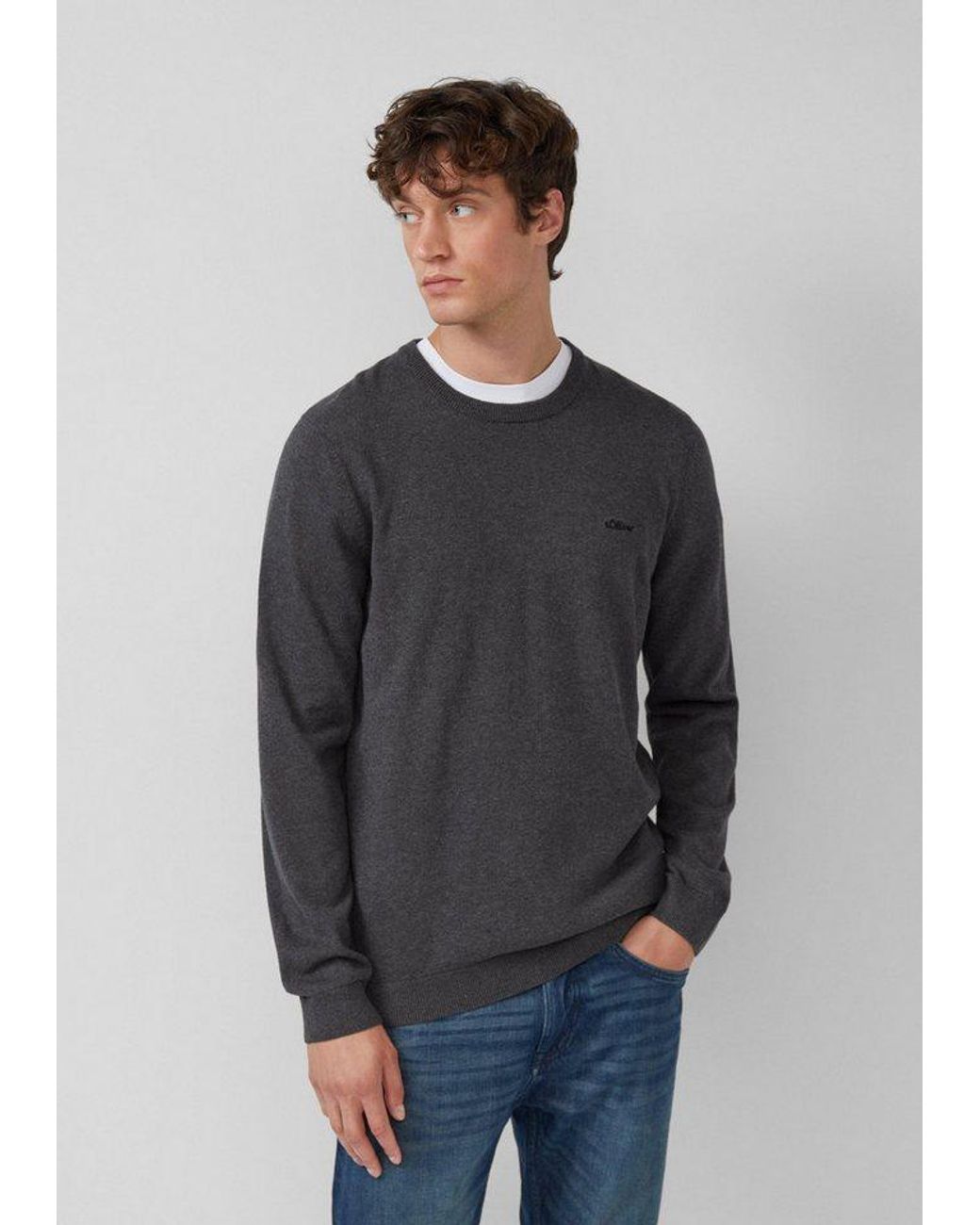 S.oliver Longpullover Strickpullover 2-Er Pack Strickpullover in Blue für Herren