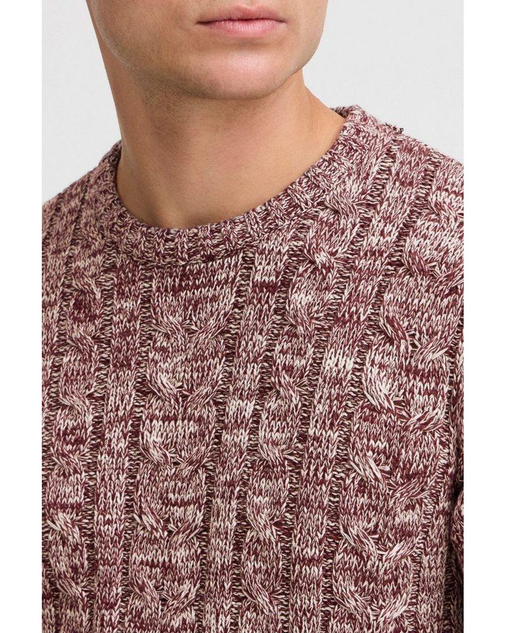 Solid Strickpullover Sdphilemon Strickpulli Mit Zopfstrickmuster in Red für Herren