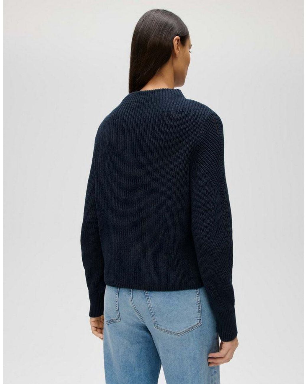 Opus Blue Strickpullover Strickpullover Aus Baumwolle Regular Fit