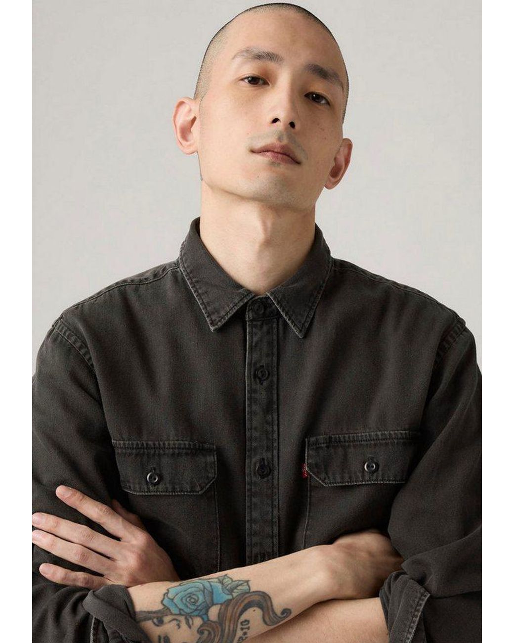 Levi's Langarmhemd Jackson Worker in Gray für Herren