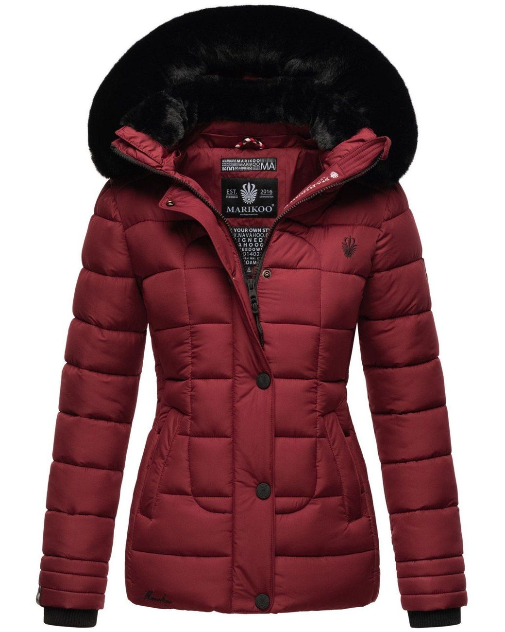 Marikoo Outdoorjacke DE Qesraa in Kapuze abnehmbarer Lyst | mit Rot