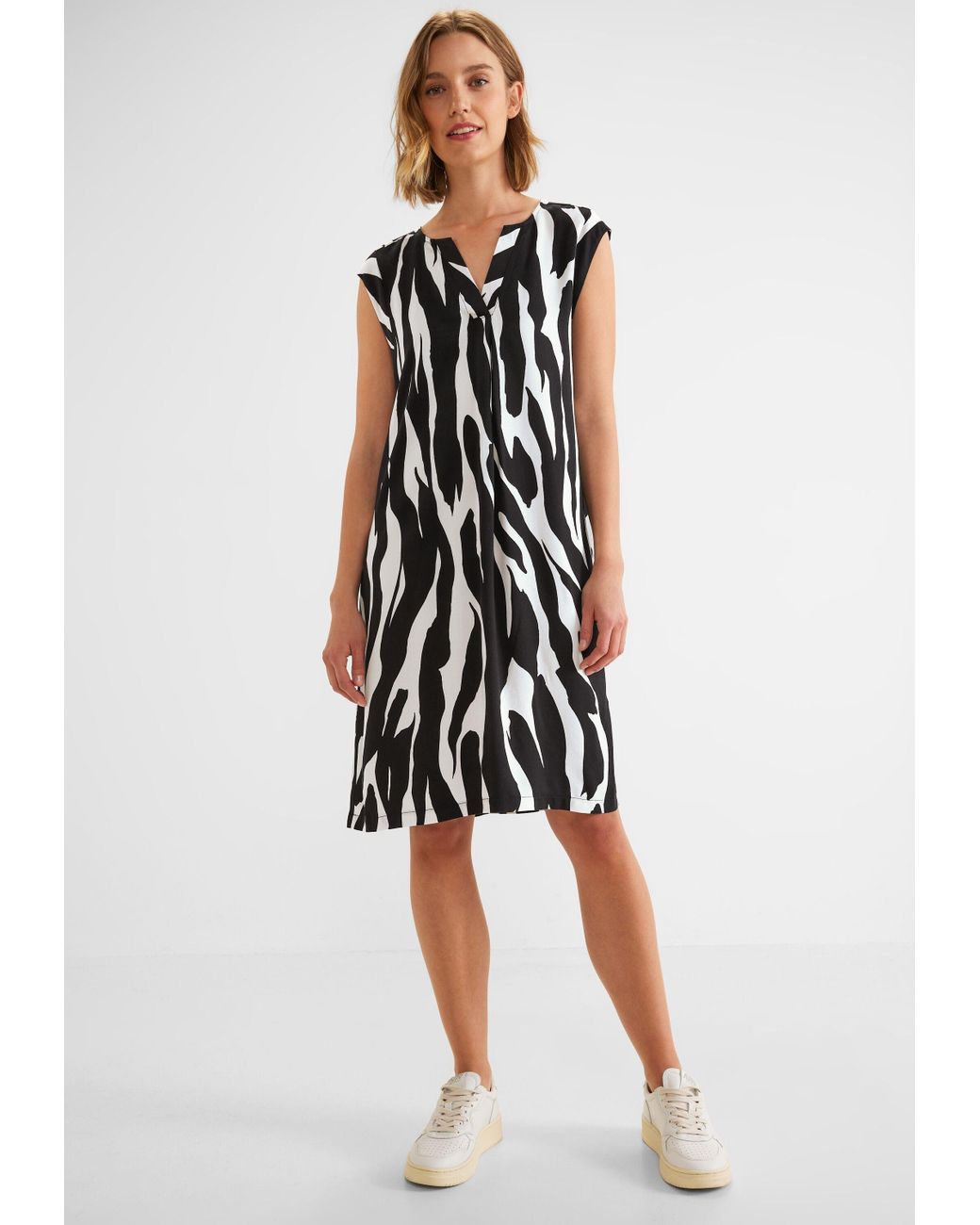Street One Maxikleid Viskose Kleid mit Zebraprint in Black (1-tlg) Nicht  Vorhanden | Lyst DE
