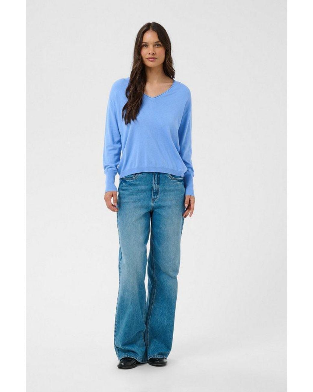 Kaffe Blue Strickpullover Strickpullover Kalizza