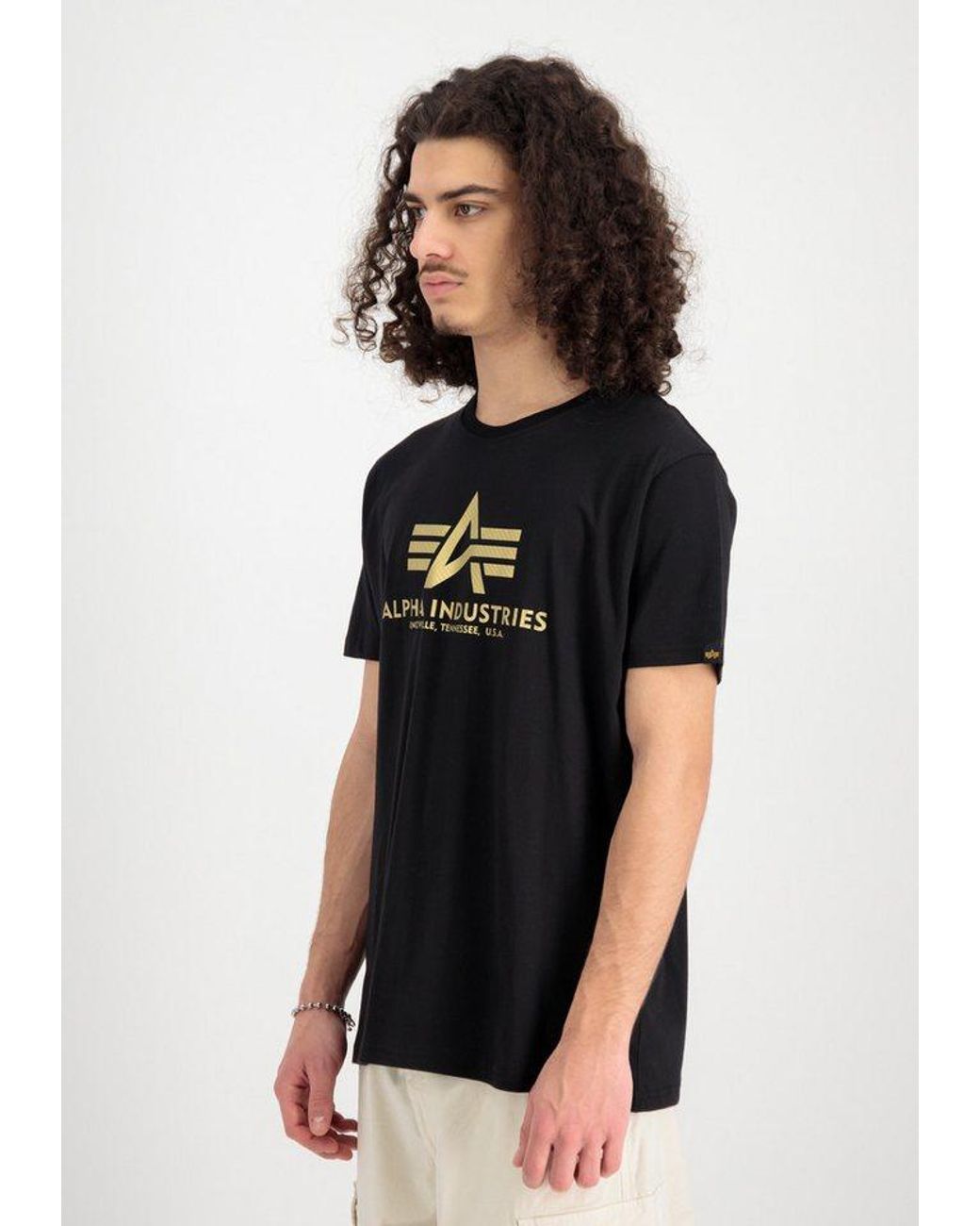 Alpha Industries Rundhalsshirt Basic T Carbon in Black für Herren