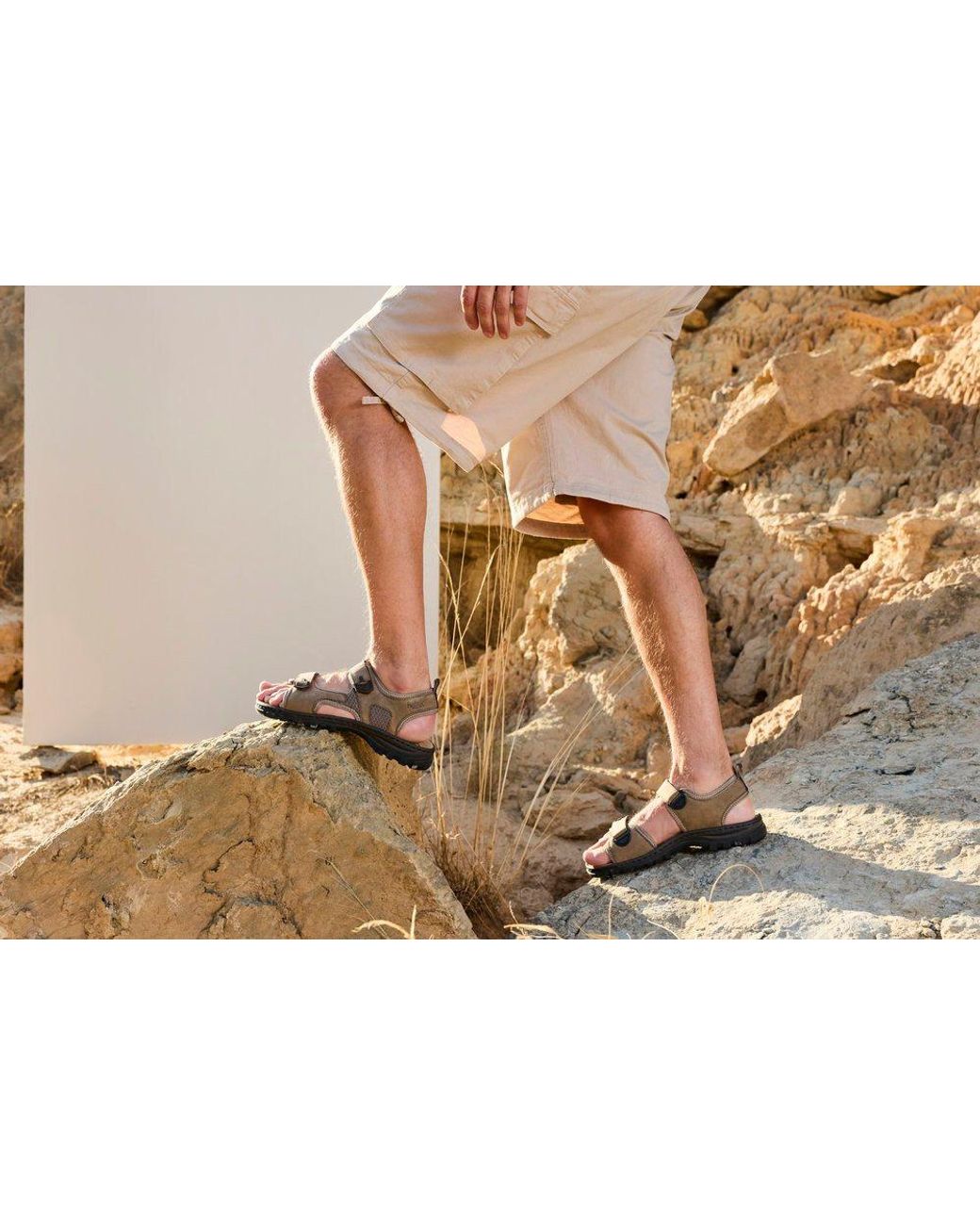 Rieker Sandale Trekkingsandale, Outdoorsandale, Sommerschuh Mit Klettriemchen in Black für Herren