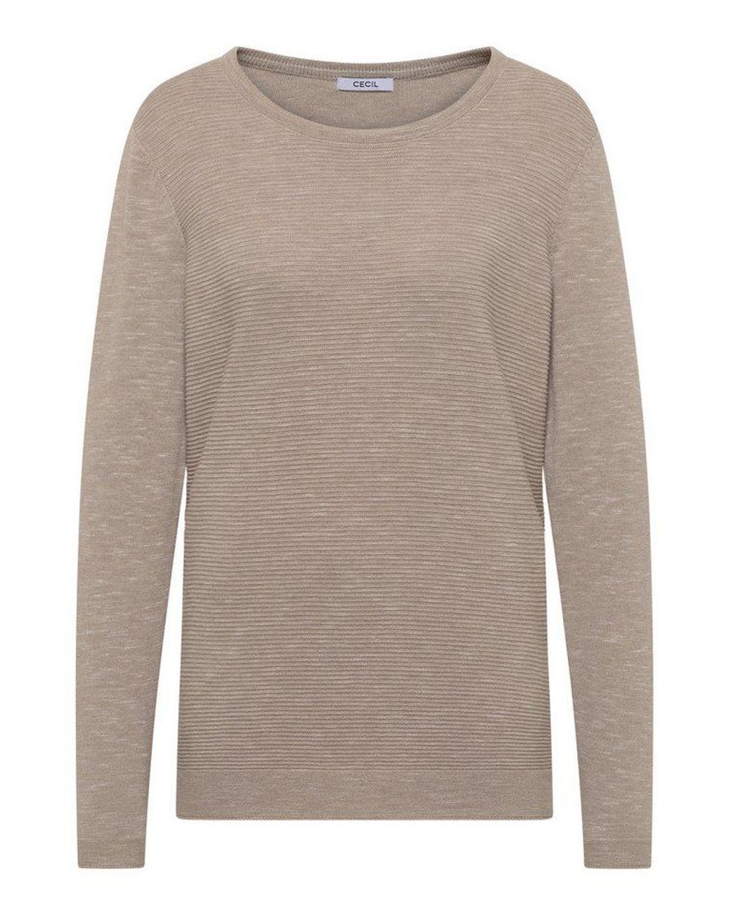 Cecil Natural Strickpullover Mit Rundhalsausschnitt