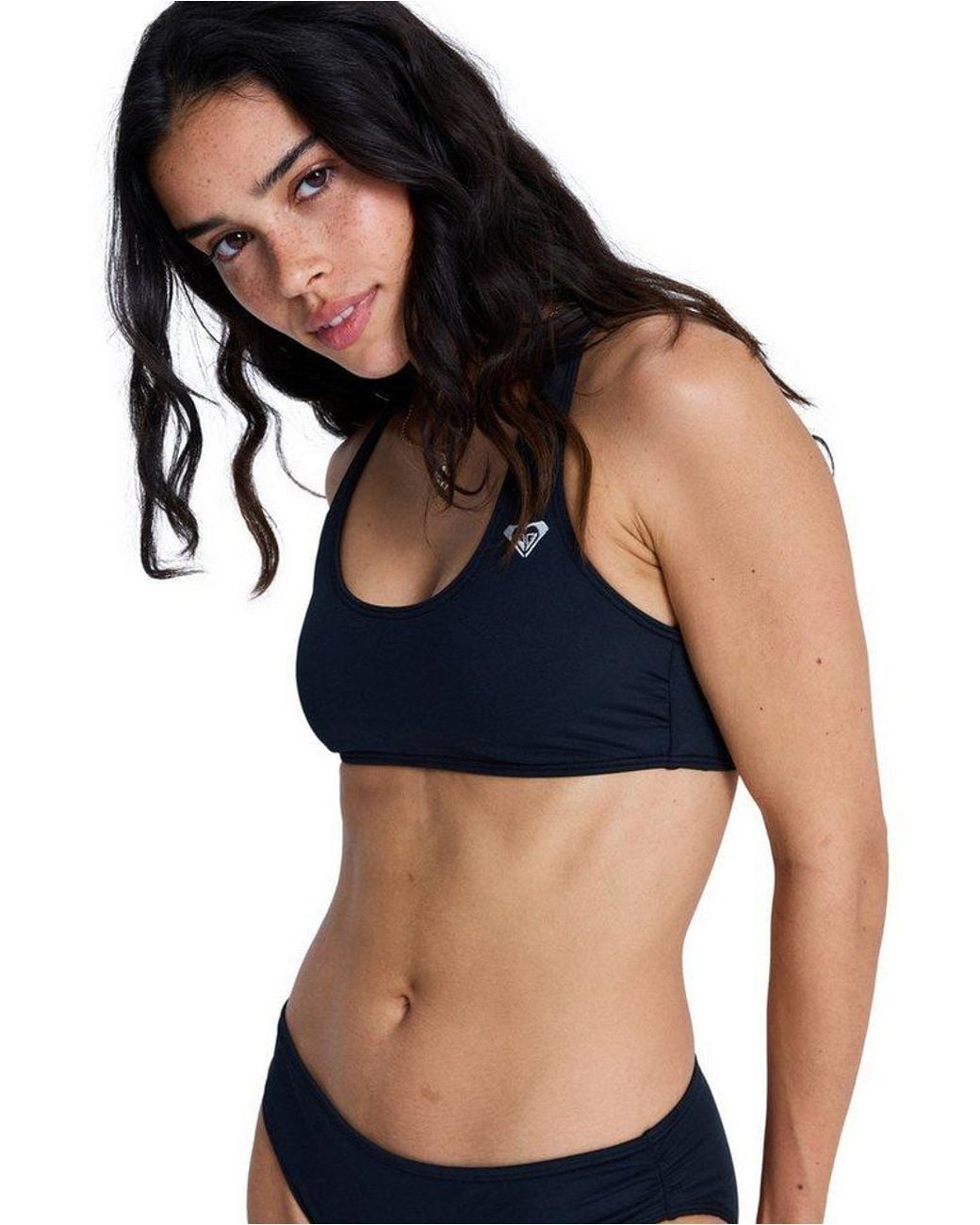 Roxy Blue Bandeau-Bikini-Top Solid Essentials Athletic Bra