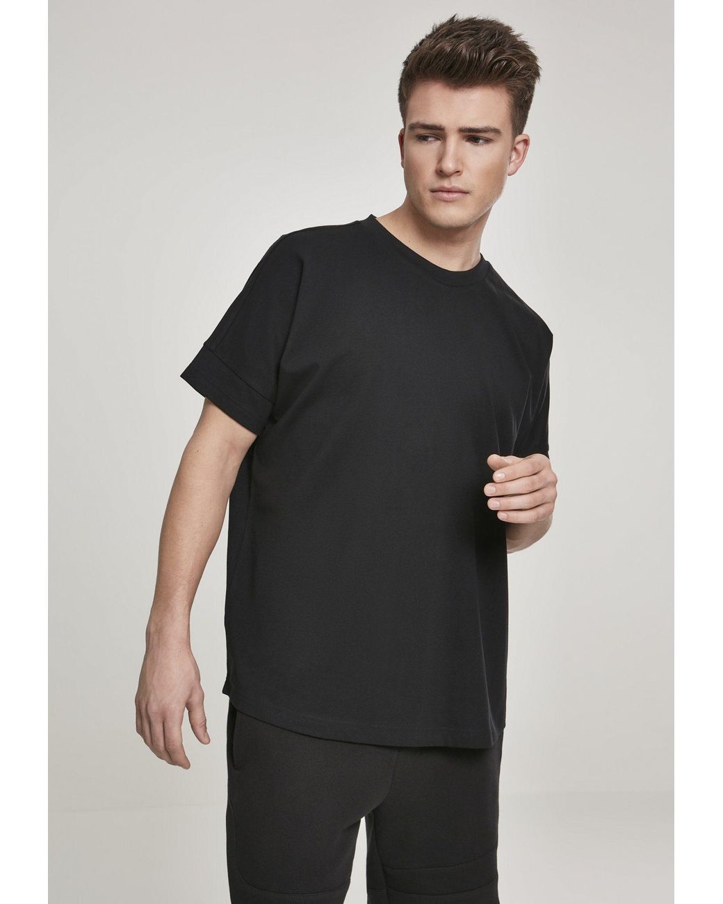 T-Shirt in Urban DE Sleeve Classics (1-tlg) für Oversize Schwarz Lyst Tee On Cut Herren |