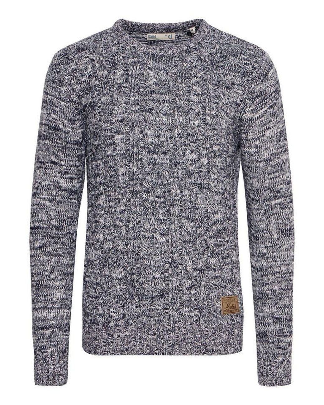 Solid Strickpullover Sdphilemon Strickpulli Mit Zopfstrickmuster in Blue für Herren