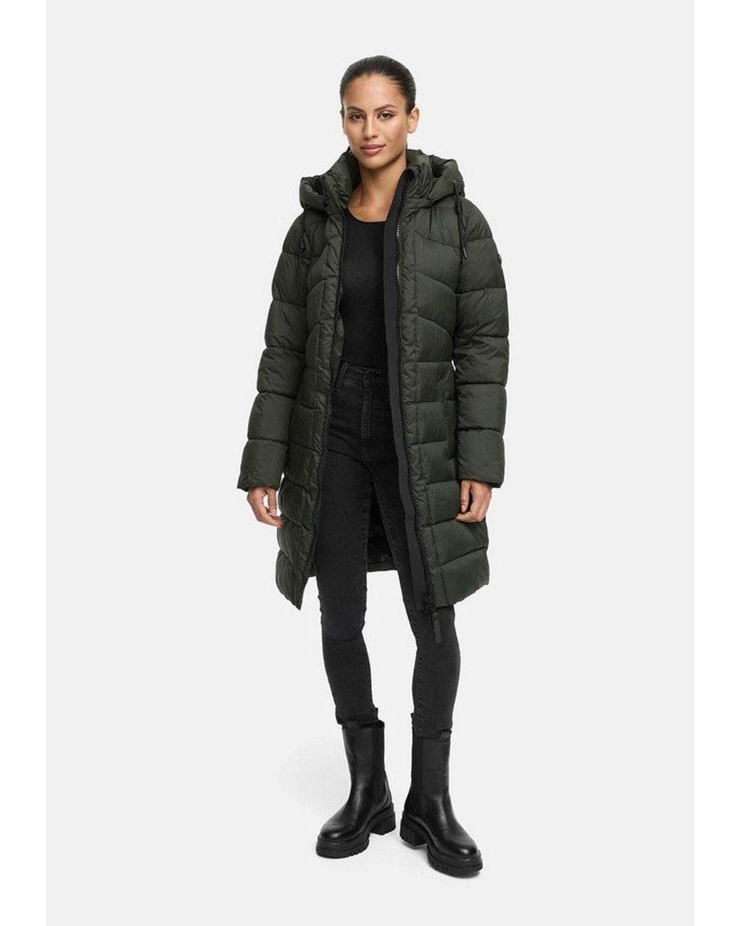 Marikoo Blue Winterjacke Kaltnäschen Mit Abnehmbarer Kapuze Und Hochschließendem Kragen