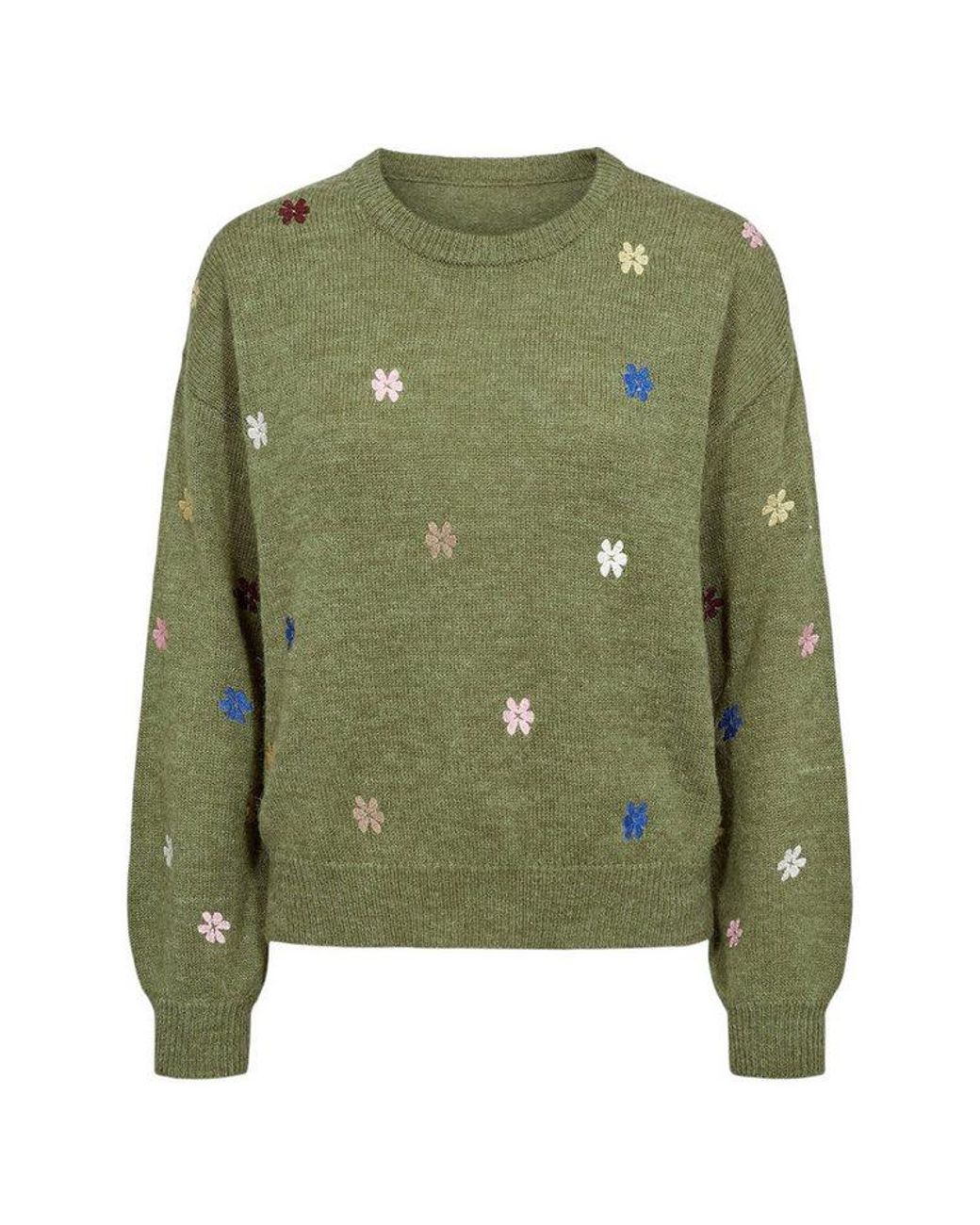 Numph Green Strickpullover Nuflorie Pullover