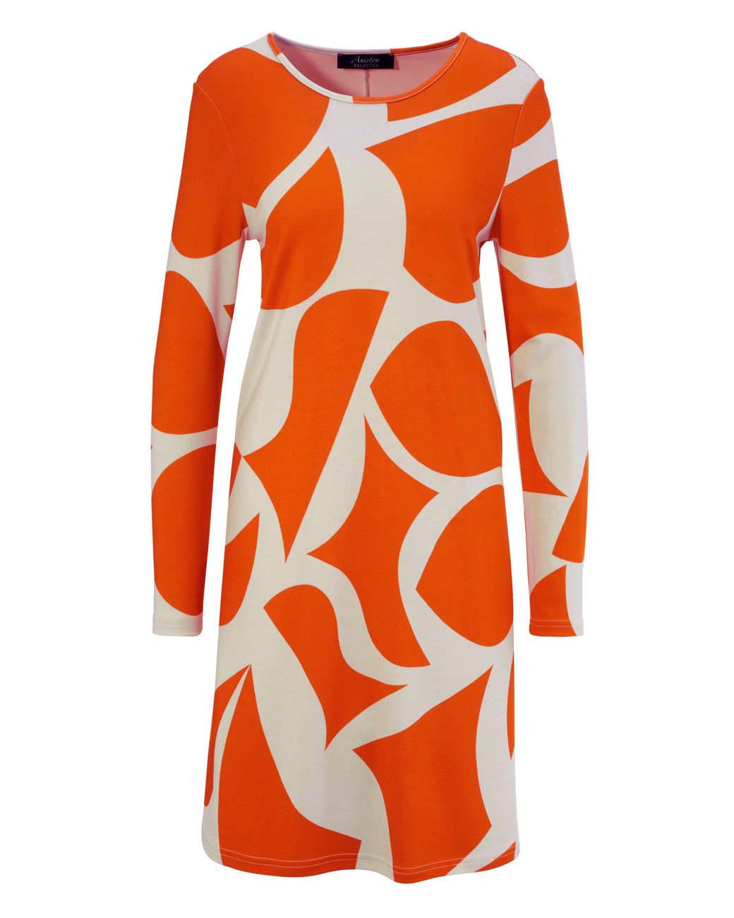 Fachgeschäft kaufen Aniston SELECTED Jerseykleid mit Orange in Allover-Muster Lyst | DE