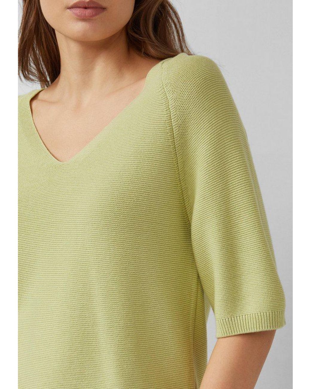 S.oliver Green Kurzarmpullover Strickpullover Kurzarm-Strickpullover Aus Baumwollmix