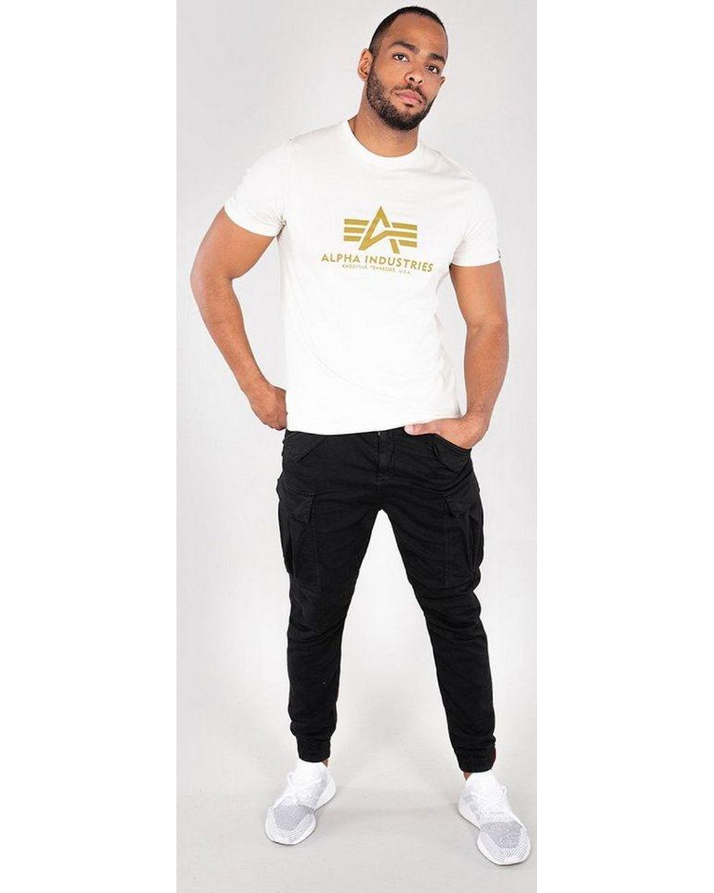 Alpha Industries T-Shirt Basic T-Shirt in White für Herren