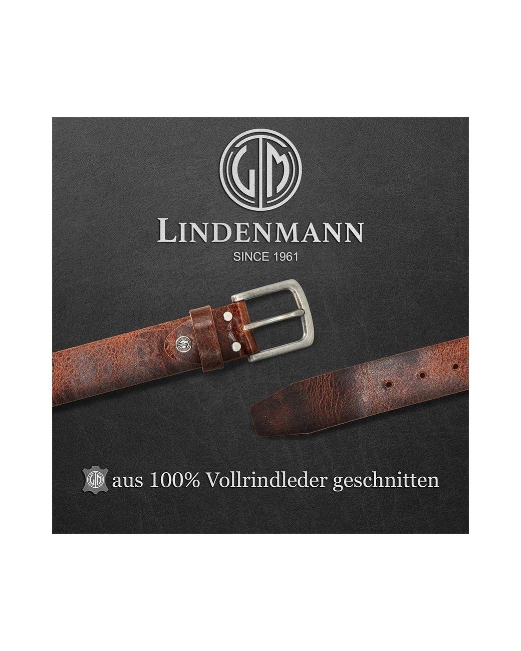 Lindenmann Ledergürtel in Brown für Herren