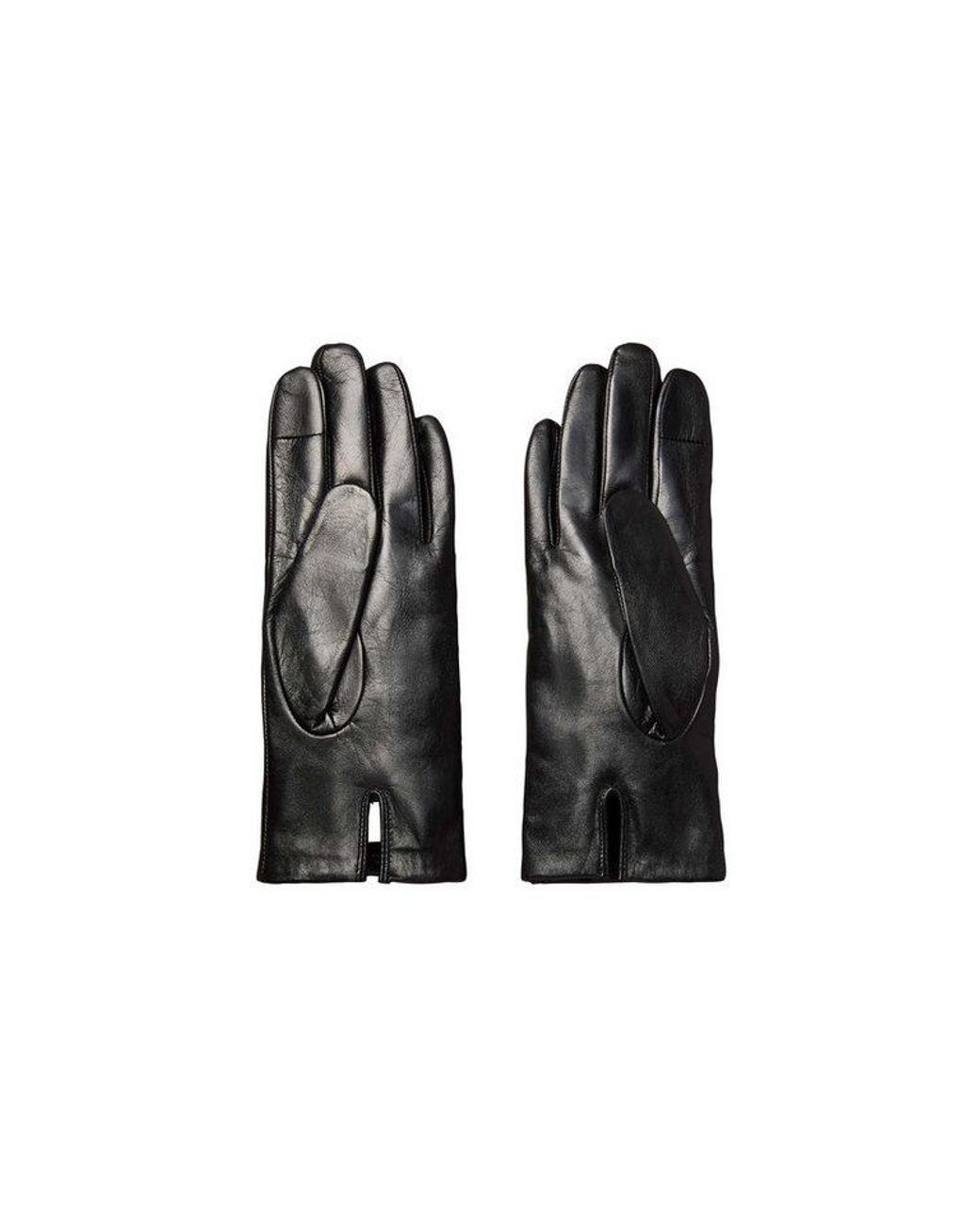 Calvin Klein Black Lederhandschuhe Regular Fit Mit Markenlogo