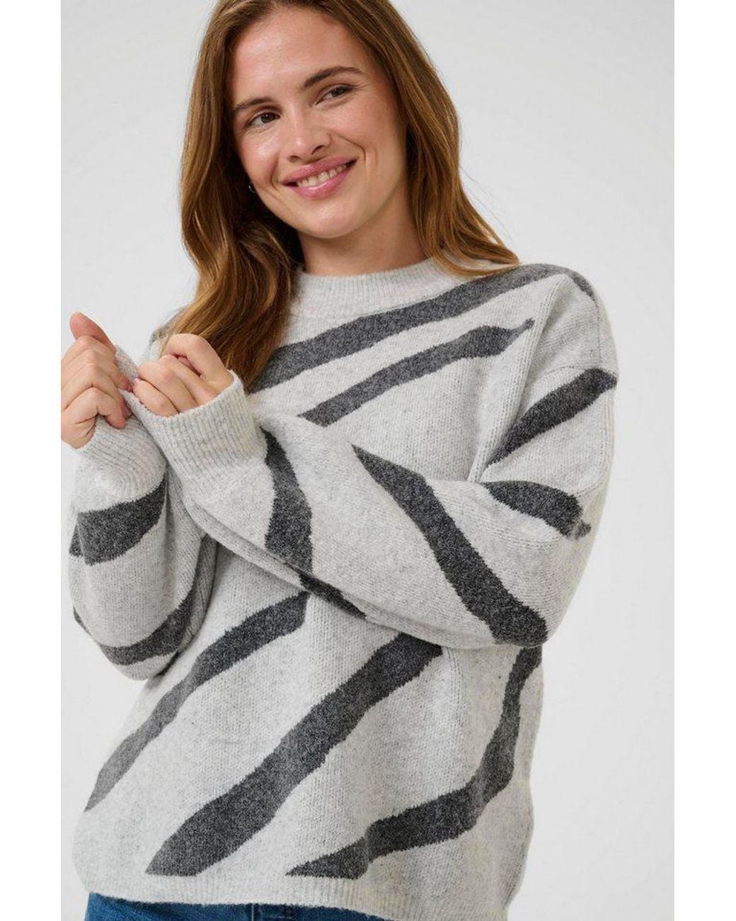 Kaffe Gray Strickpullover Strickpullover Kawilma