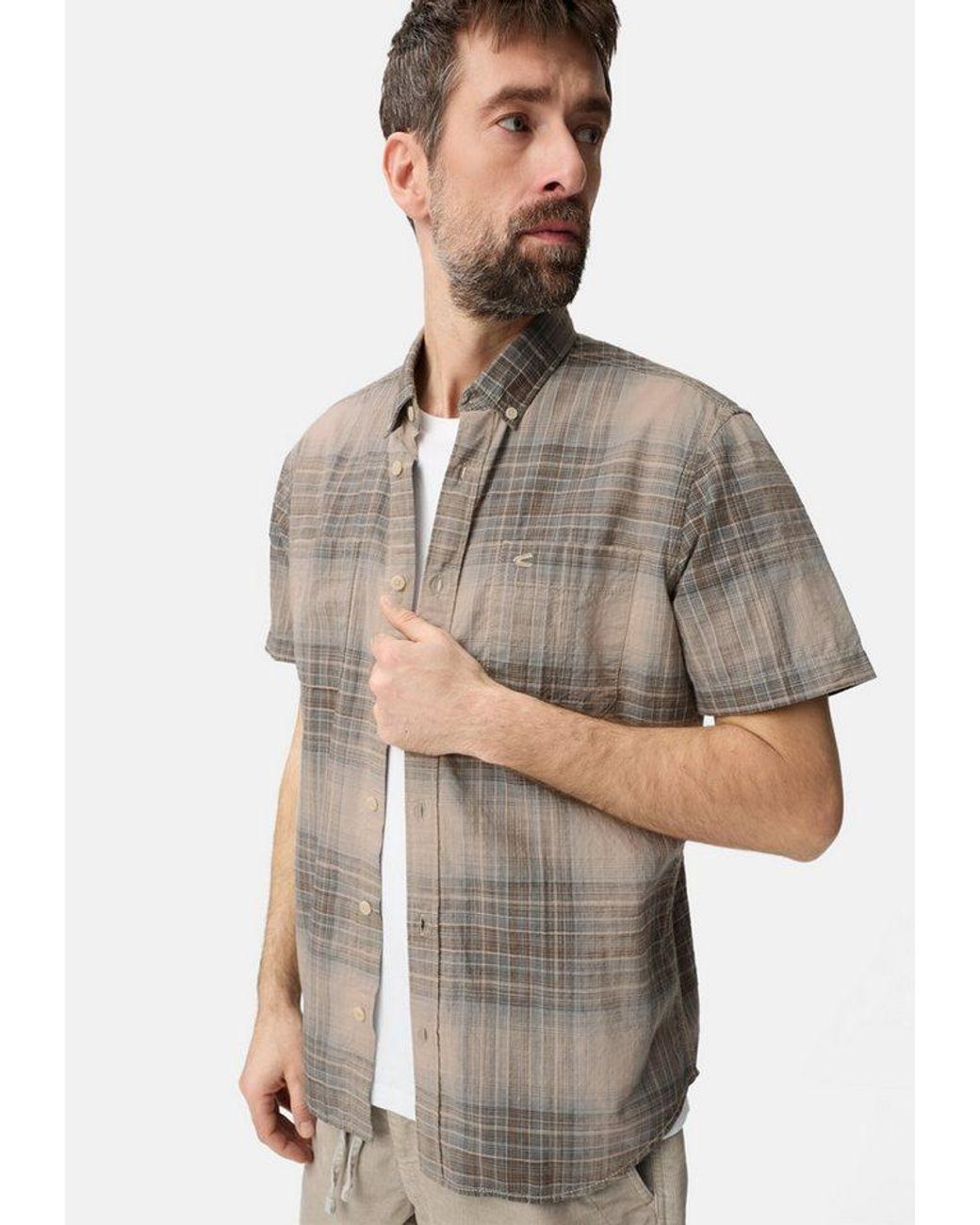 Camel Active Kurzarmhemd Mit Brusttaschen Kurzarm Button-Down in Brown für Herren