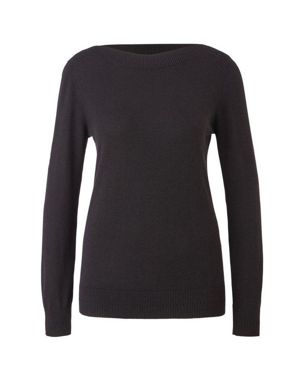S.oliver Blue Longpullover Strickpullover Pullover Mit U-Boot-Ausschnitt