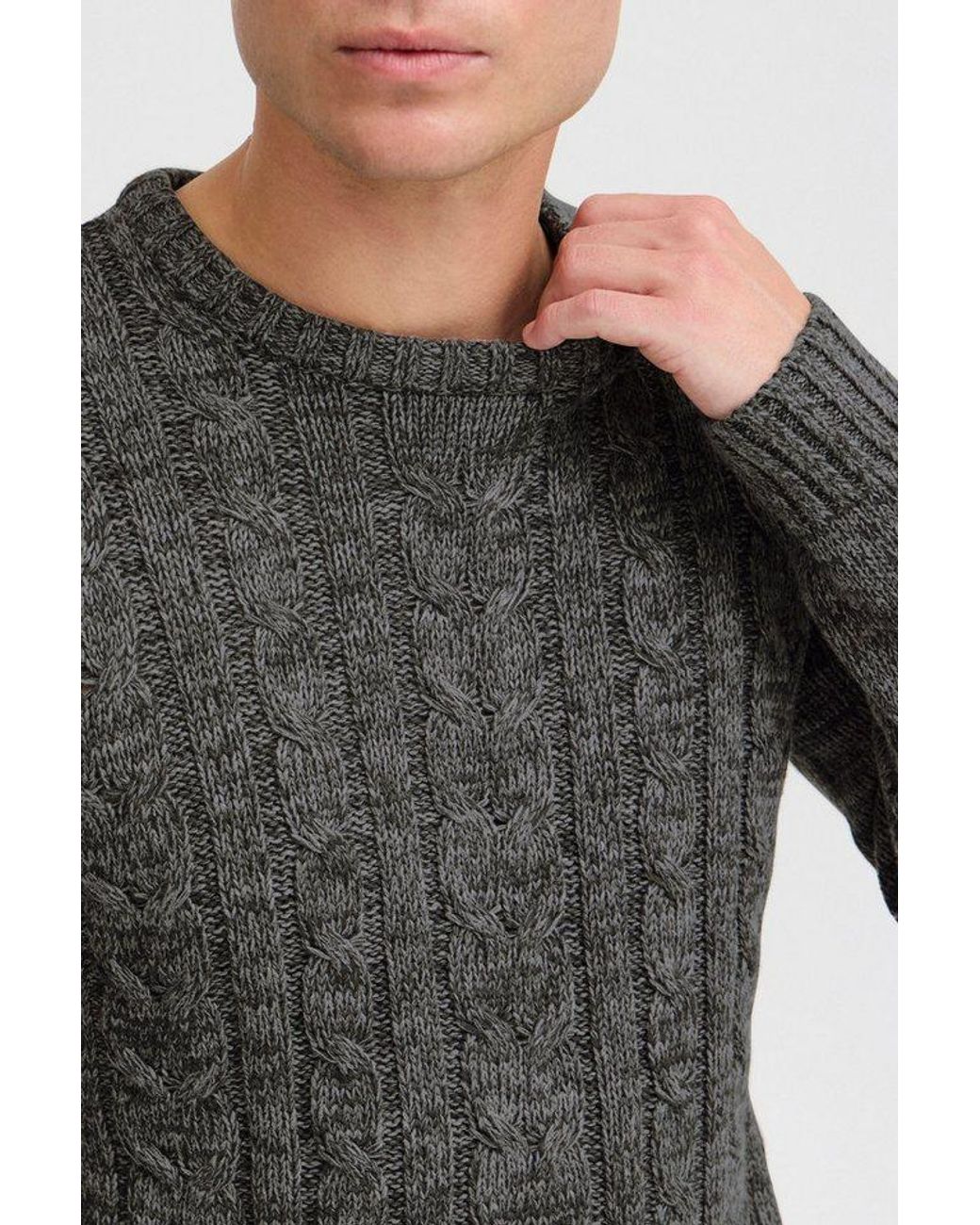 Solid Strickpullover Sdphilemon Strickpulli Mit Zopfstrickmuster in Gray für Herren