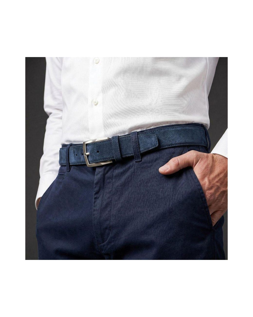 Lindenmann Ledergürtel in Blue für Herren