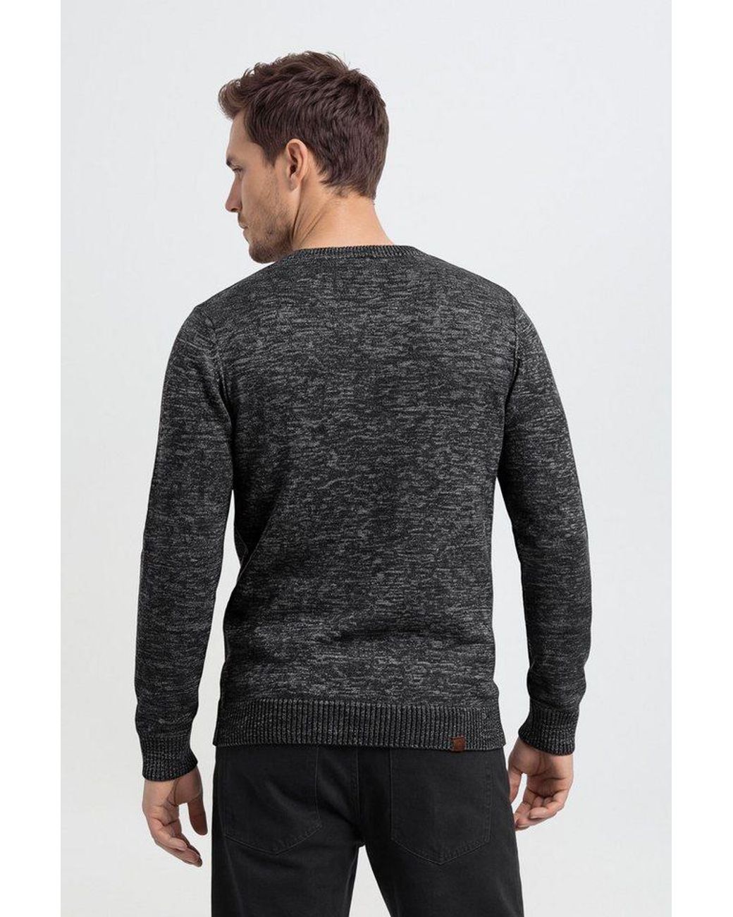 Blend Strickpullover Bhdansel Feinstrickpullover Mit V-Ausschnitt in Gray für Herren