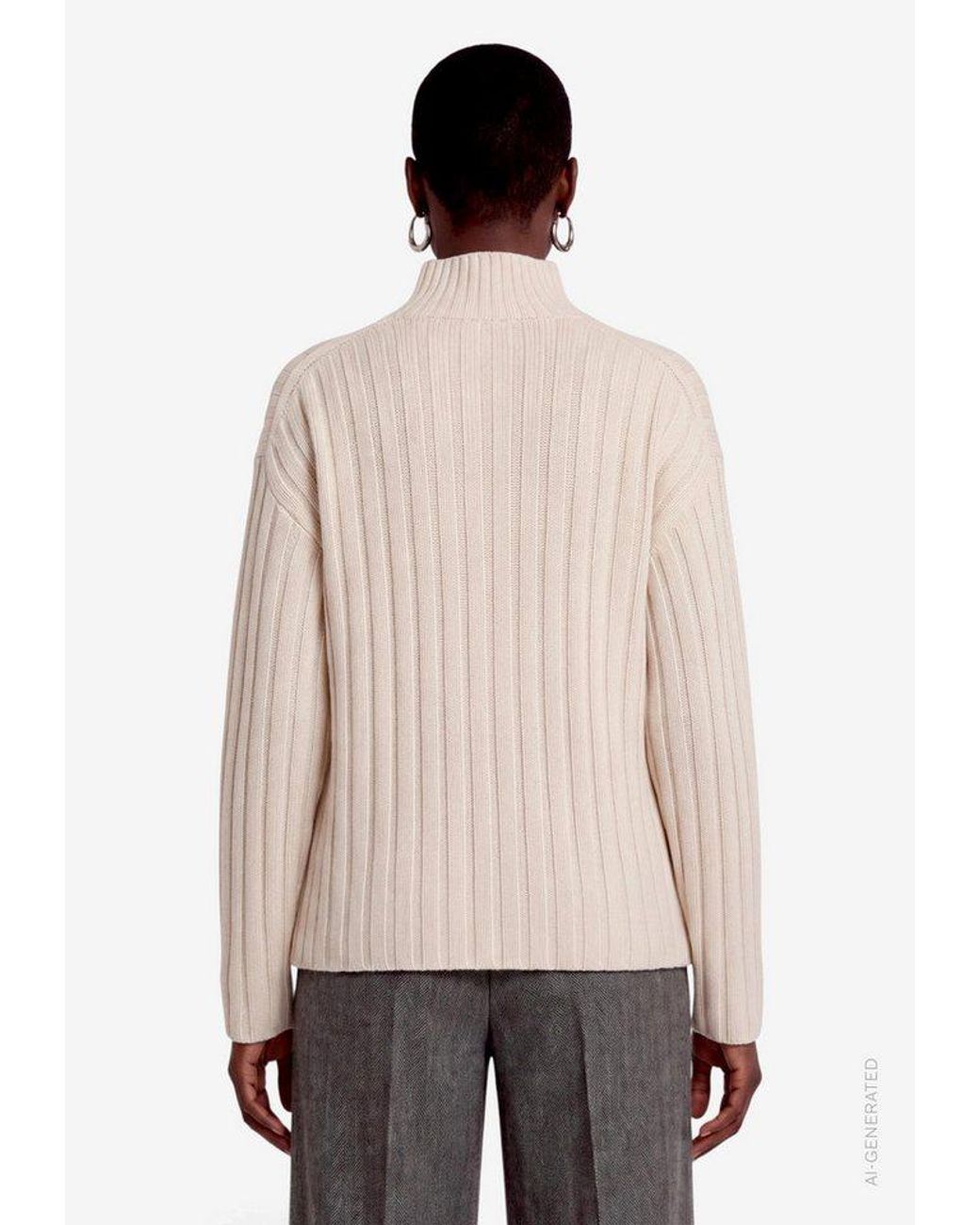 Zero Natural Strickpullover Winterpullover Mit Stehkragen