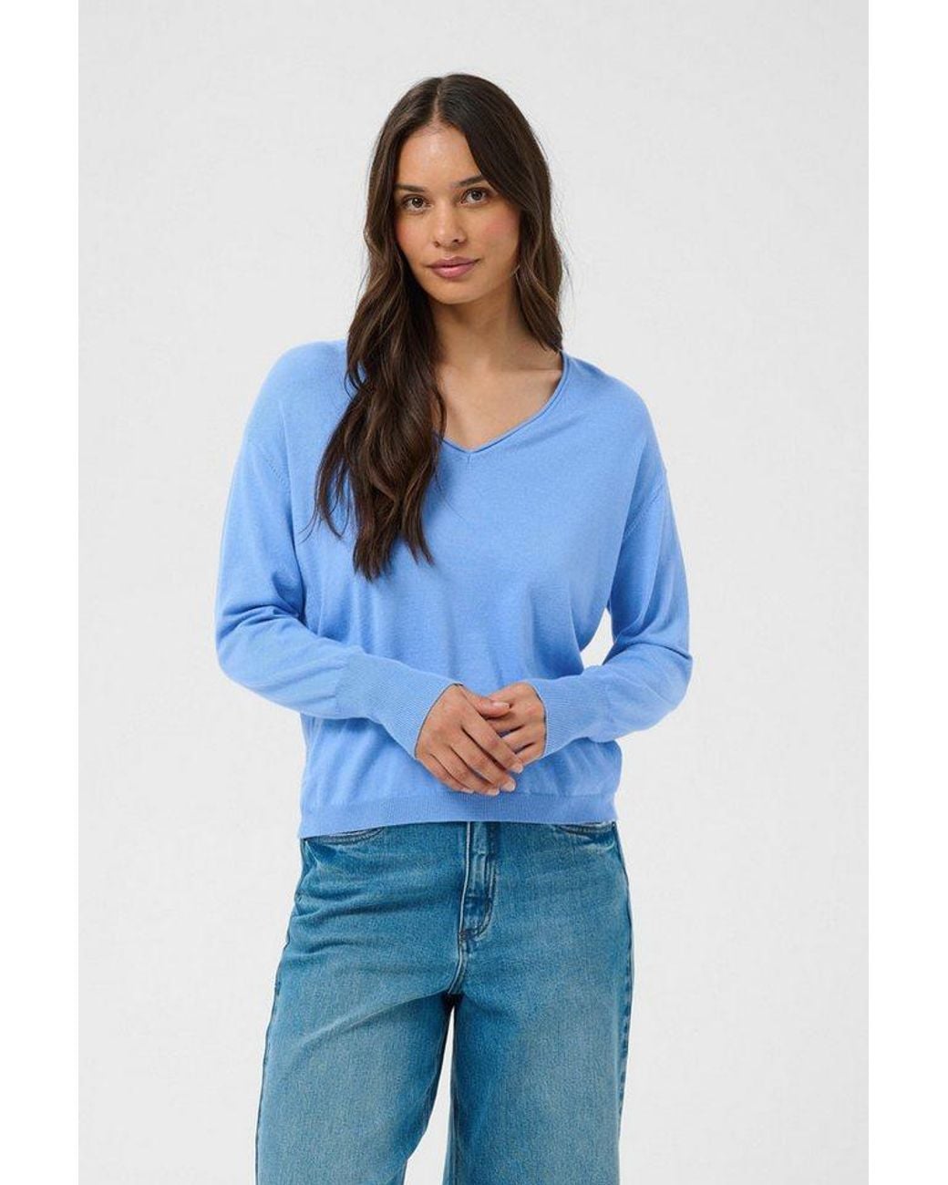 Kaffe Blue Strickpullover Strickpullover Kalizza