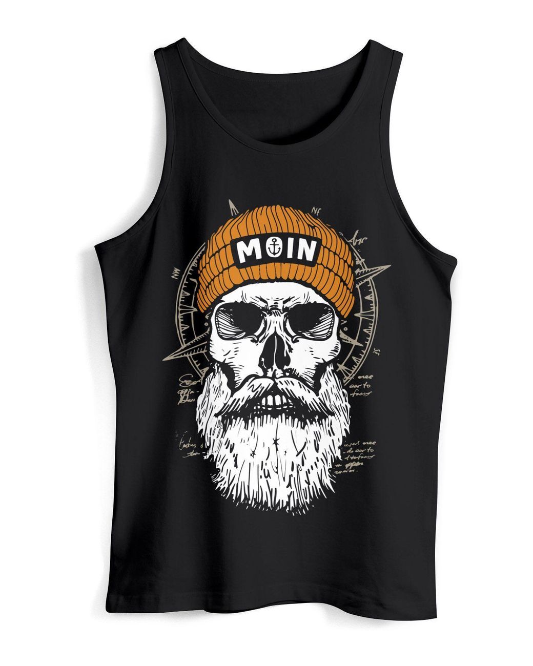Bis Größe 4XL Neverless Hoodie Herren 'Moin Skull' | Totenkopf & Windrose Print | 80% Baumwolle | Mit Kapuze & Kängurutasche Adidas Sl 72 Herren