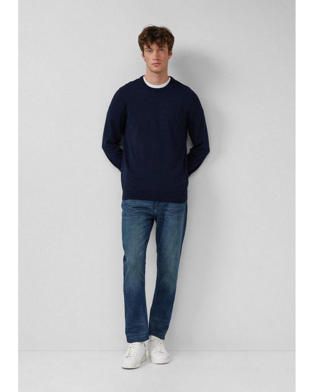 S.oliver Longpullover Strickpullover 2-Er Pack Strickpullover in Blue für Herren